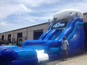 Rent the 18ft Flipper Dipper Water Slide