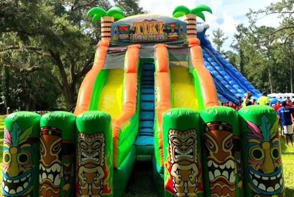 Double Lane Tiki Inflatable Slide Rental | 2 Lane Tropical Slide Rental