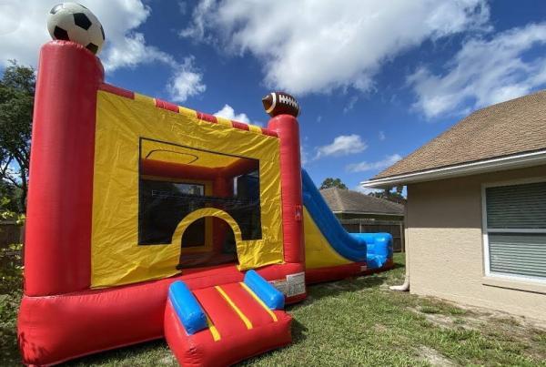 Sports Combo Slide and Bounce House Rental | Kids Bounce and Slide