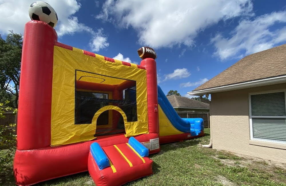 Sports Combo Slide and Bounce House Rental | Kids Bounce and Slide