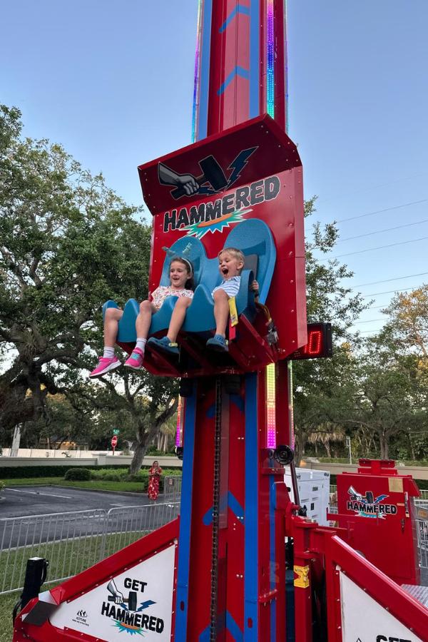 Boy and Girl on Get Hammered Ride